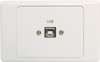 Dynalink USB Type B Wallplate with USB A Plug Flylead