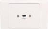 Dynalink USB C Wallplate With USB A Socket Flylead