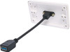 Dynalink USB C Wallplate With USB A Socket Flylead