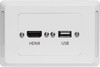 Dynalink HDMI USB A Horizontal Wallplate With Flyleads - Clipsal Pro
