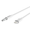 Belkin 91.44 cm Lightning/Mini-phone Audio/Data Transfer Cable - Cable for Audio Device, iPad, iPhone - First End: 1 x Lightning - Male - Second End: 1 x Mini-phone Stereo Audio - Male - White