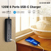 120W 6-PORT USB-C GaN CHARGING STATION GaN