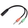 MICROPHONE AND STEREO 3.5MM PLUGS TO 3.5MM SOCKET