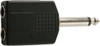 6.35MM STEREO PLUG TO 2X STEREO SOCKET