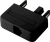 BLACK TELEPHONE ADAPTOR Telecom plug male to modular socket 6P4C RJ12