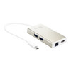 j5create JCA374 5 Port(s) USB Type C Docking Station for Notebook, Desktop PC, Tablet PC, Display - Charging Capability - Champagne Metallic - Portable - TAA Compliant - 4K @30Hz, FHD @ 60Hz, 4K, 4K UHD, Full HD - 3840 x 2160, 1920 x 1080 - 3 x USB Ports 