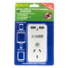 KORJO USB2X2UK 2 PORT USB AND POWER ADAPTOR UNITED KINGDOM AND AUSTRALIA