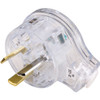CLIPSAL 418UATR 3PIN FLAT PLUG TOP TRANSPARENT CLEAR/ SIDE ENTRY- LOW PROFILE