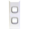 HPM CDXLA770/2WEWE DUAL ARCHITRAVE LIGHT SWITCH WHITE - HPM