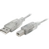 ASTROTEK LC7201 2M USB-A PLUG TO USB-B PLUG LEAD USB2.0 - TRANSPARENT