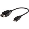 PRO2 LC7245 MICRO USB OTG CABLE - 15CM USB-A SOCKET TO MICRO USB-B