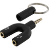 PRO2 PA1080BL 4-POLE TO STEREO AND MIC ADAPTOR TRRS 3.5MM 4 CONTACT OMTP BLACK