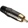 AMPHENOL PD2975 RCA PLUG SHORT BLACK SHELL WITH GOLD CONTACTS ACPL-CBK