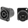 AMPHENOL PD4060 D FLANGE 4-POLE SPEAKON SOCKET CHASSIS MOUNT - SP-4-MD