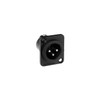 AMPHENOL PD5342 3 PIN PANEL XLR PLUG (AC3MDZB) METAL BLACK SQUARE HOLLOW PINS
