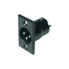 AMPHENOL PD5349 3 PIN PANEL XLR PLUG (AC3MPNZB METAL BLACK RECTANGULAR