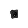 AMPHENOL PD5352 4 PIN PANEL XLR PLUG (AC4MDZB) METAL BLACK SQUARE