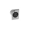 AMPHENOL PD5365 3 PIN PANEL XLR SOCKET METAL RECTANGULAR