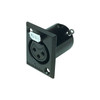 AMPHENOL PD5367 3 PIN PANEL XLR SOCKET METAL BLACK RECTANGULAR