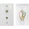 PRO2 PR3870 TV WALL PLATE WITH TELEPHONE 6P4C- 'F' SOCKET TO 'F' SOCKET