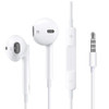 USP Pisen Half-in-Ear 3.5mm Earphones - White,Ergonomic Design,HD Call Microphone,5 Years Warranty
