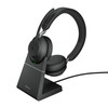 JABRA WIRELESS EVOLVE2 65 MS STEREO BLUETOOTH HEADSET W/CHARGING STAND+LINK 380A BT USB-A