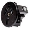 3 Pin 10A Flush Mount Mains Socket Black (Rear Entry)