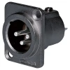 3 Pin Black Male Chassis Mount XLR AC3MDZB