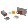 DT6-1-L012 6-pin 13A IP68 Weatherproof Flange Mount Connector