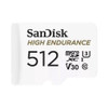 SanDisk High Endurance microSDXC Card, SQQNR 512G, UHS I, C10, U3, V30, 100MB/s R, 40MB/s W, SD adaptor, 2Y