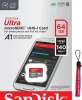 SanDisk Ultra microSDXC, SQUAB 64GB, A1, C10, U1, UHS-I, 140MB/s R, 4x6, 10Y
