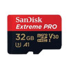 SanDisk Extreme Pro microSDHC, SQXCG 32GB, V30, U3, C10, A1, UHS-1, 100MB/s R, 90MB/s W, 4x6, SD adaptor, Lifetime Limited