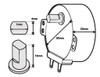 CAROUSEL MOTOR DOUBLE-FLAT 14mm - MOTOR A63265450QP - A63265450QP A63265451QP - MWM450