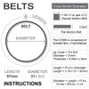 BELTS SQUARE 1.2mm² - 10 mm Diameter, 31 mm Circumference - 10X1.2