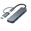 Astrotek 4 Port High speed USB3.0 HUB U-Disk USB-A Keyboard Mouse Gamepad with USB A adapter Compatible with both USB A and USB C