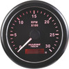 3000RPM Tachometer with Hour Meter - Black