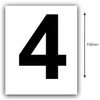 150mm Black on White Rego Number (4) Sticker, Sold as a Pair