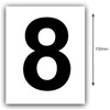 150mm Black on White Rego Number (8) Sticker, Sold as a Pair