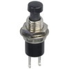 Black Miniature Pushbutton - SPST Momentary Action 125V 1A rating