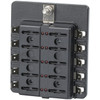 Powertech 10 Way Standard Blade Fuse Block with Spade Terminals