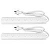 Hills Antenna 6 Way Power Board with Overload Protection - White 2 Pack