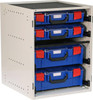 Cabinet c/w 2 Large + 2 Small PC Lid Cases - Blue