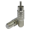 'F' Female to RCA Male Adaptor (10 Pack)