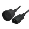 8ware RC-3083, 3 Core Power Cord with Mains Socket to IEC-C14 Male, (UPS to Socket) 15cm, Black