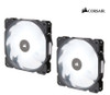 Corsair Air Flow 140mm Fan Low Noise Edition / White LED 3 PIN - Hydraulic Bearing, 1.43mm H2O. Superior cooling performance. TWIN Pack! (LS)