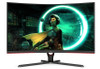AOC 31.5' Super Curved 1000R 2K QHD, Free-Sync,1ms, 165Hz,  HDR Ready, VA, 250nits, 2H1DP earphone, Normal stand, VESA 100X100mm
