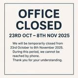 Temporary Store Closure Notice (23 Oct – 8 Nov 2025)