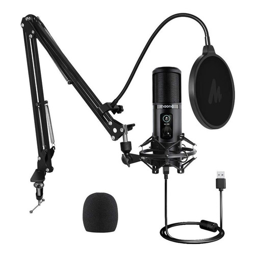Maono AU-PM421 192KHZ/24BIT Professional Podcast Microphone with Desk Mount Arm and Accessories