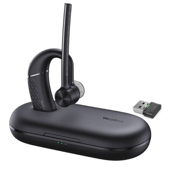 Yealink BH71 Bluetooth Wireless Mono Headset, Carrying Case w/ Built-In Battery (+20hrs), USB-C to USB-A Cable, 10H Talk Time, 3 Size Ear Plugs