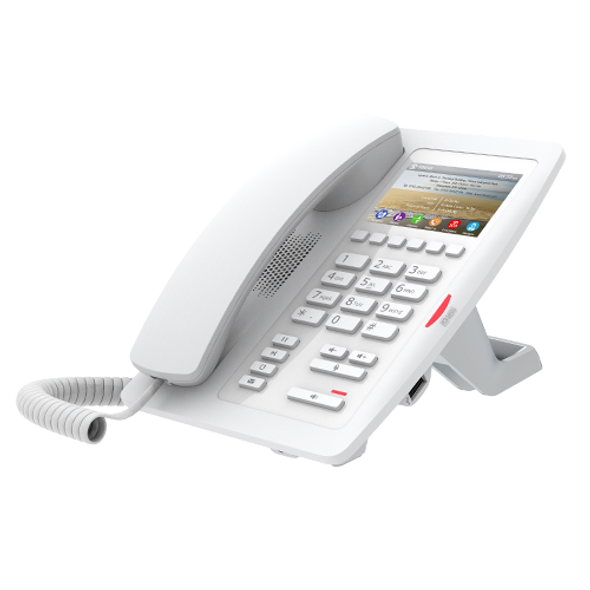 Fanvil H5 Hotel / Office Enterprise IP Phone - 3.5' Colour Screen, 1 Line, 6 x Programmable Buttons, Dual 10/100 NIC, POE, 2 Years Warranty- White